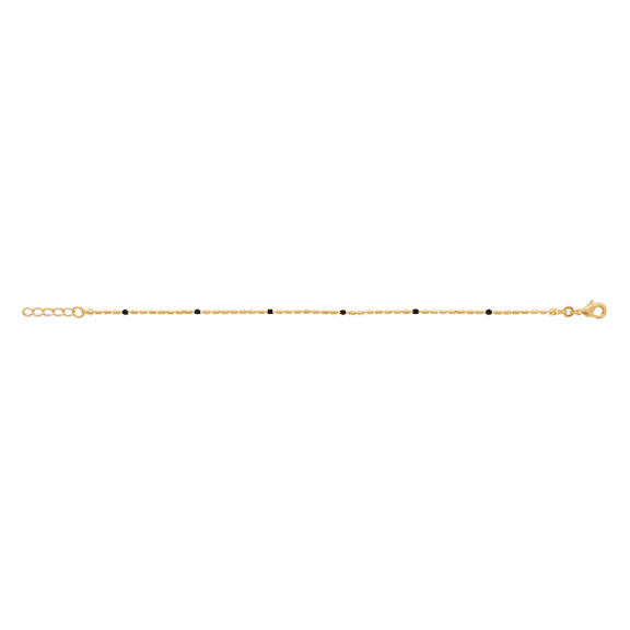 Mystigrey Colette 18K Gold Plated Bracelet Available in Blue, Turquoise, Red, Pink and Black Black for Women and Girls