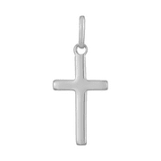 Mystigrey Cross .925 Sterling Silver Plated Rhodium Pendant for Men and Women Small 0.8 inch x 0.4 inch