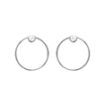 thumbnail image 1 of Mystigrey Elizabeth .925 Sterling Silver Plated Rhodium Front Hoop Earrings for Women with Cubic Zirconia, 1 of 7