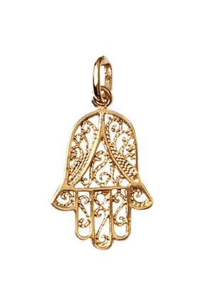 Hamsa 18K Gold Plated Pendant for Women