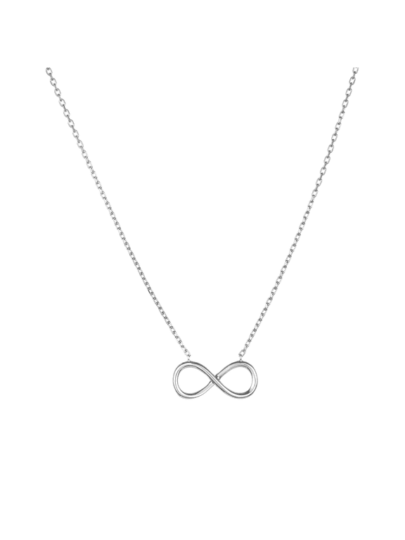 Infinity .925 Sterling Silver Plated Rhodium Necklace for Women