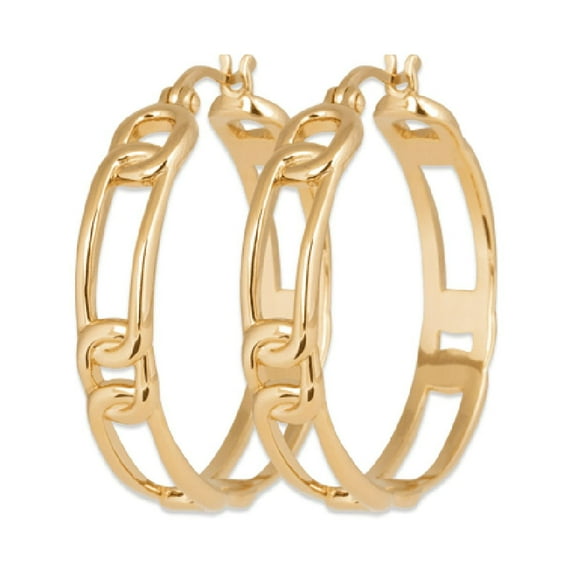 Mystigrey Julie Hoop 18K Gold Plated Earrings for Women