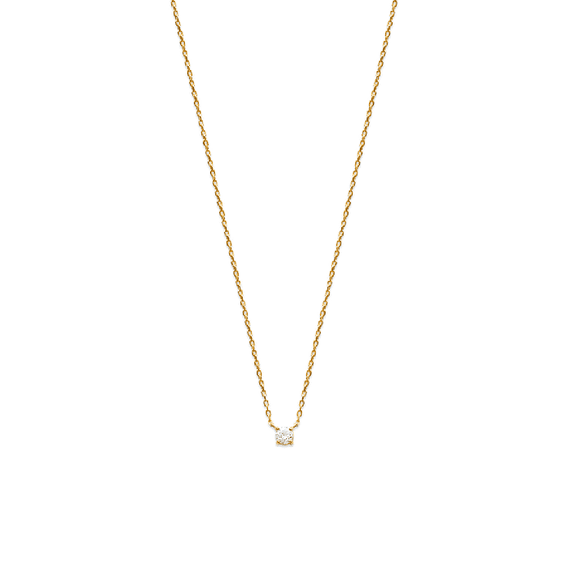 Mystigrey Mystigrey Mysti 18K Gold Plated Necklace with Solitary Square Cubic Zirconia for Women
