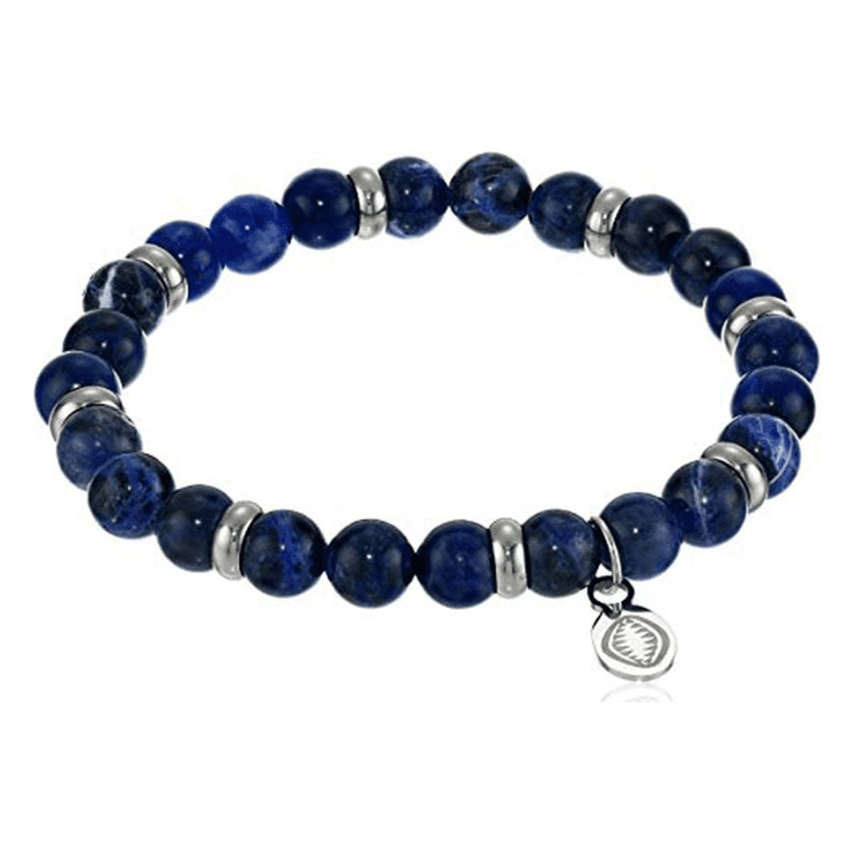 Mystigrey Rio Stainless Steel Bead Bracelet Blue Jasper in Large for Men and Women