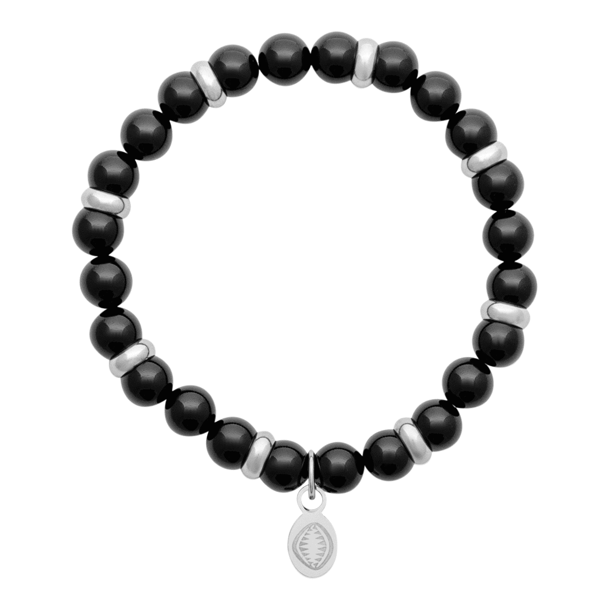 Mystigrey Rio Stainless Steel Bracelet Black Agate Large for Men and Women