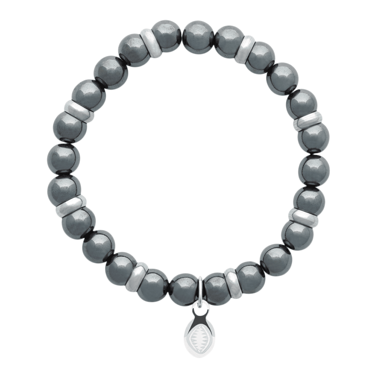 Mystigrey Rio Stainless Steel Bracelet Grey Hematite Large for Men and Women