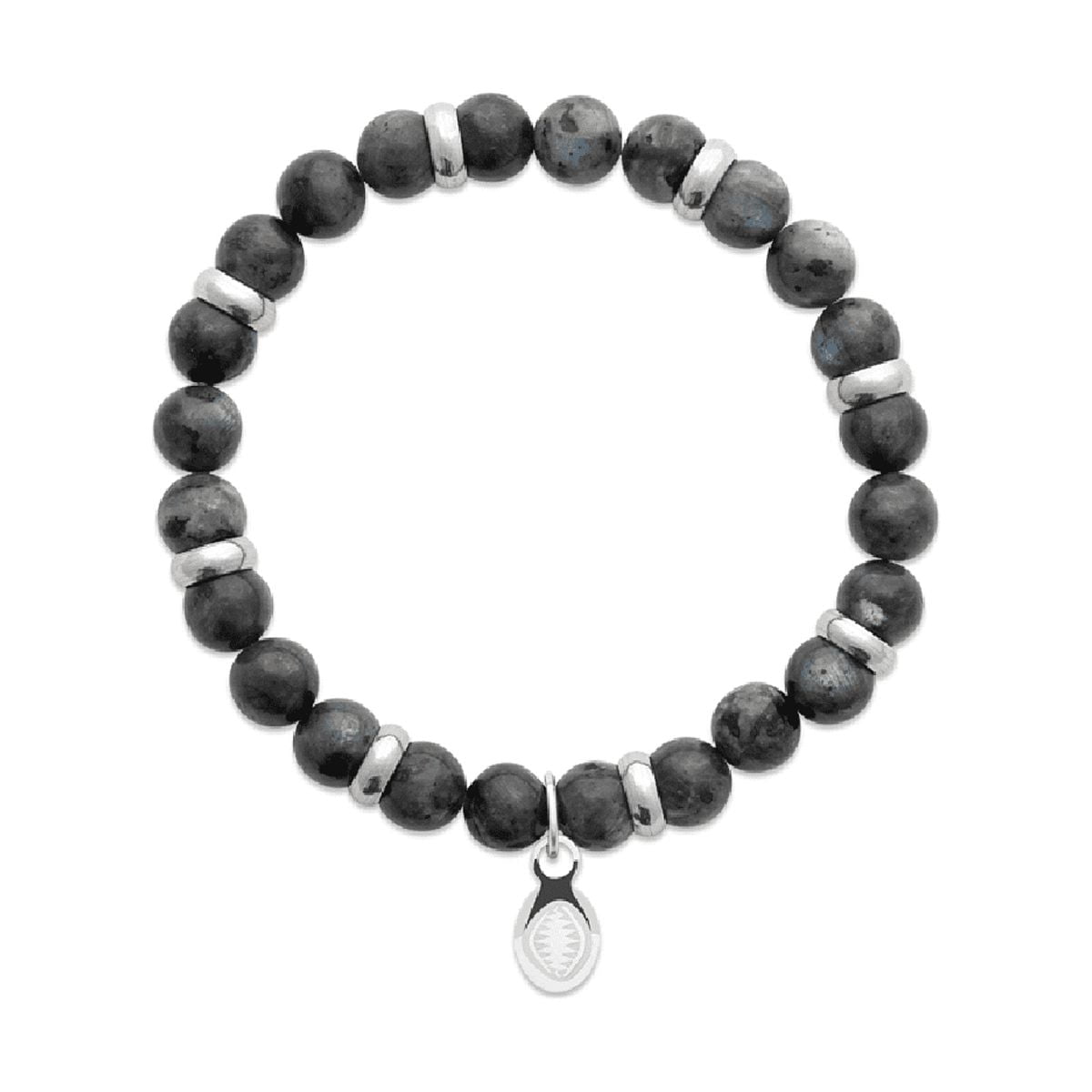 Mystigrey Rio Stainless Steel Bracelet Grey Labradorite Large for Men and Women