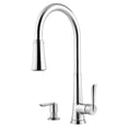 thumbnail image 1 of Mystique 1-Handle Pull-Down Kitchen Faucet with Soap Dispenser in Polished Chrome, 1 of 3