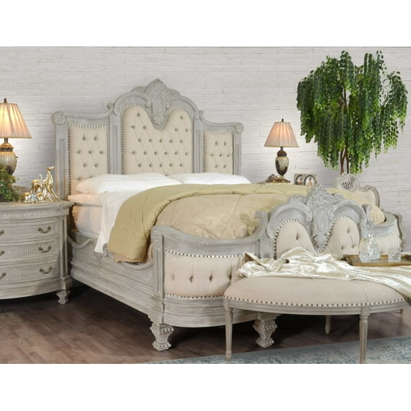 Mystique Gray Mahogany Maison Royale Bed King