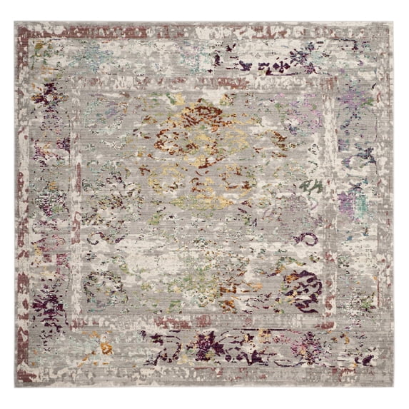 Mystique Grey/Multi Square Rug-Color:Grey/Multi,Shape:Small Rectangle,Size:4' x 6'