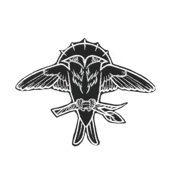 Mystique Two-Headed Bird Iron On Embroidered Patch