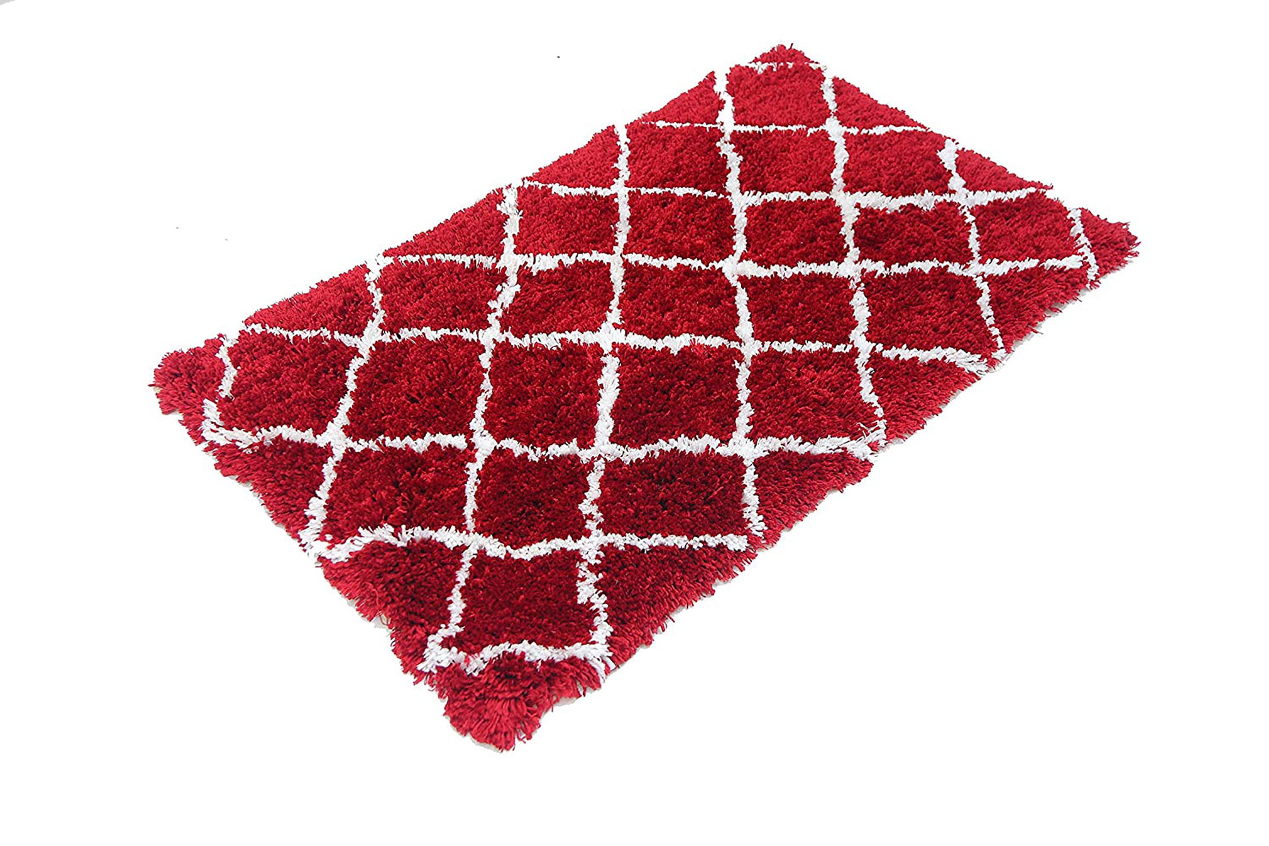 Linear Ribbed Maroon Rug MystiqueDecors Shaggy 27X45