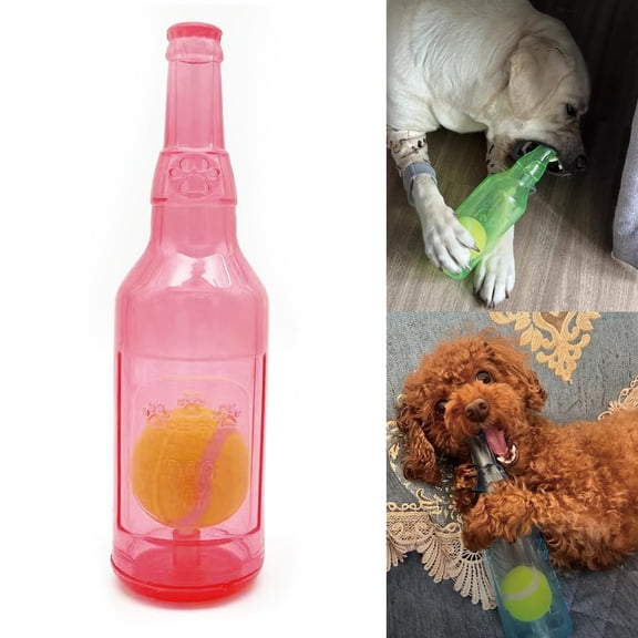 MystoneerDog Toys for Aggressive Chewers, Tennis Ball bottle Dog Toy Bite-Resistant Tennis Chew in Water Bottle Toys Best Indestructible Dog Chew Toy with Squeaky Tennis Ball