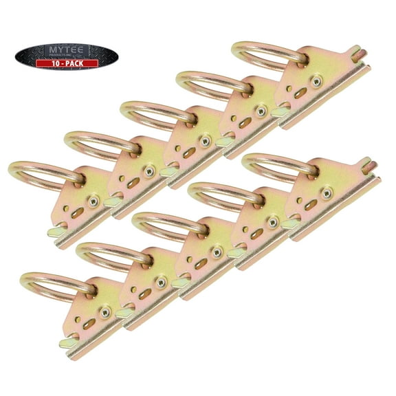 Mytee Products 10 Pcs Steel E-Track O Ring Tie-Down Anchors for E-Track TieDown System, E-Track Accessories to Secure Cargo in Enclosed/Flatbed Trailers, Trucks