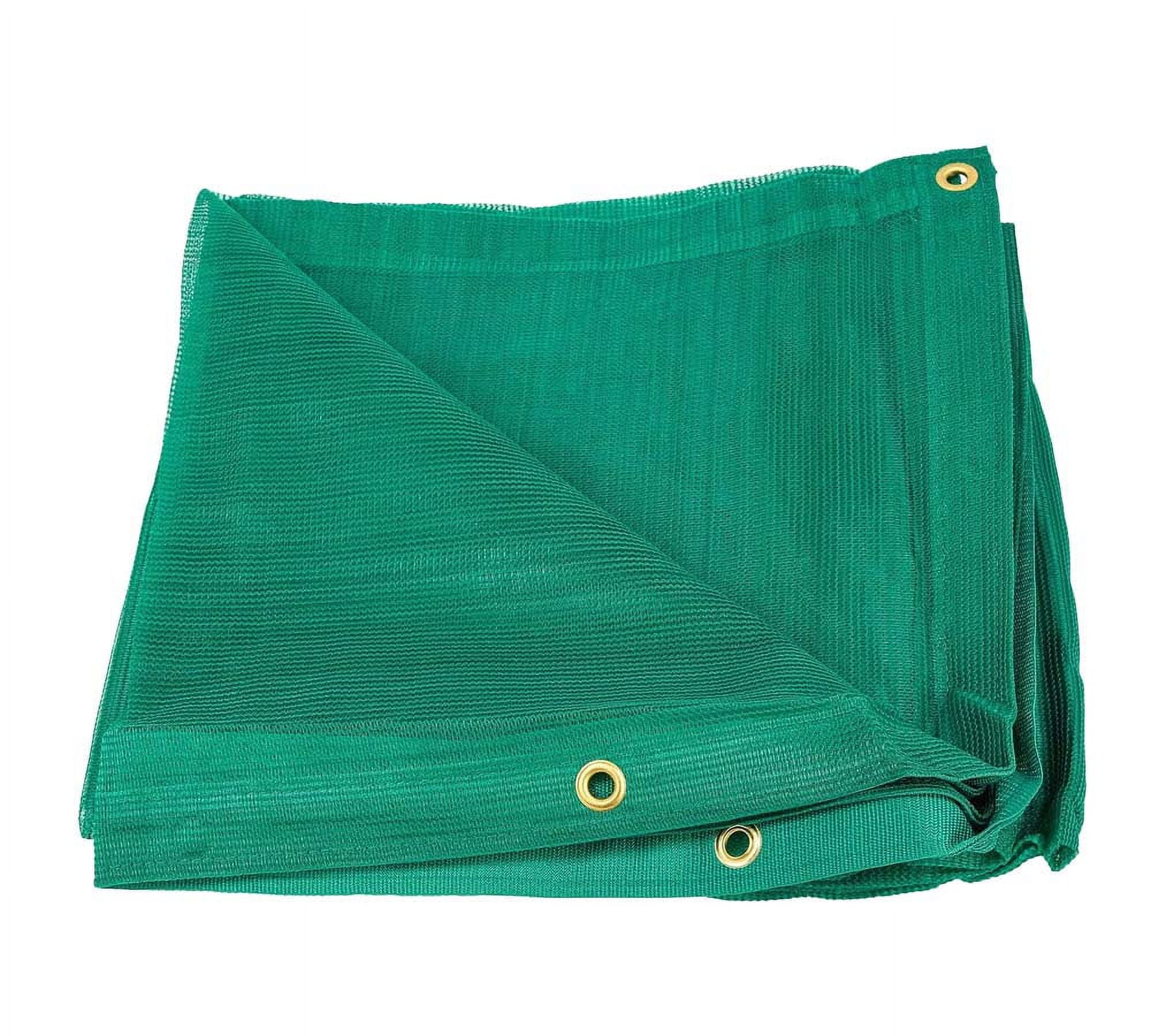 Mytee Products 16' x 24' Green Heavy Duty 6 Oz 70% Shade Mesh Tarps with Grommets ROLL-Off | Sturdy Mesh Tarp Shades for Sun Light Blockage, Green House, Garden, Swimming Pool, Balcony Privacy Mesh