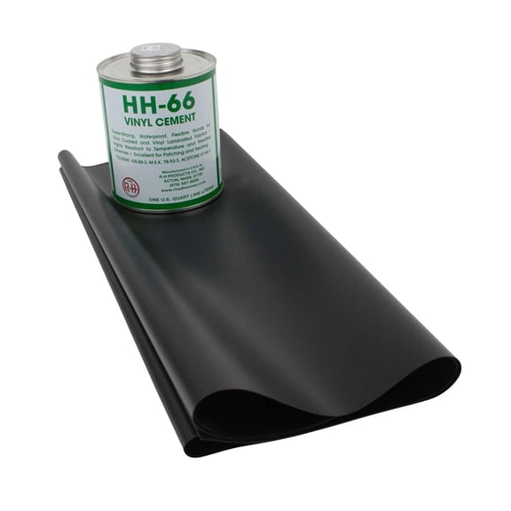 Vinyl Tarp Repair Kit: 18oz Black Tarp Patch and Vinyl Cement