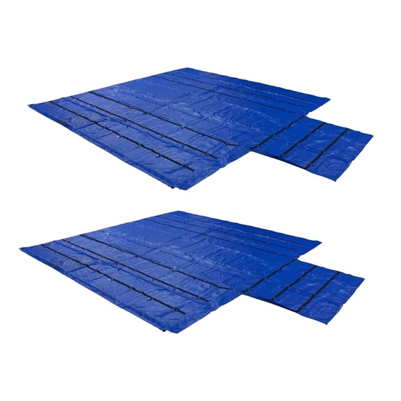 Mytee Products 2 Pack Truck Flatbed Trailer Tarps Combination 18oz/14oz Lumber Tarp 24x27 (8' Drop) - Blue
