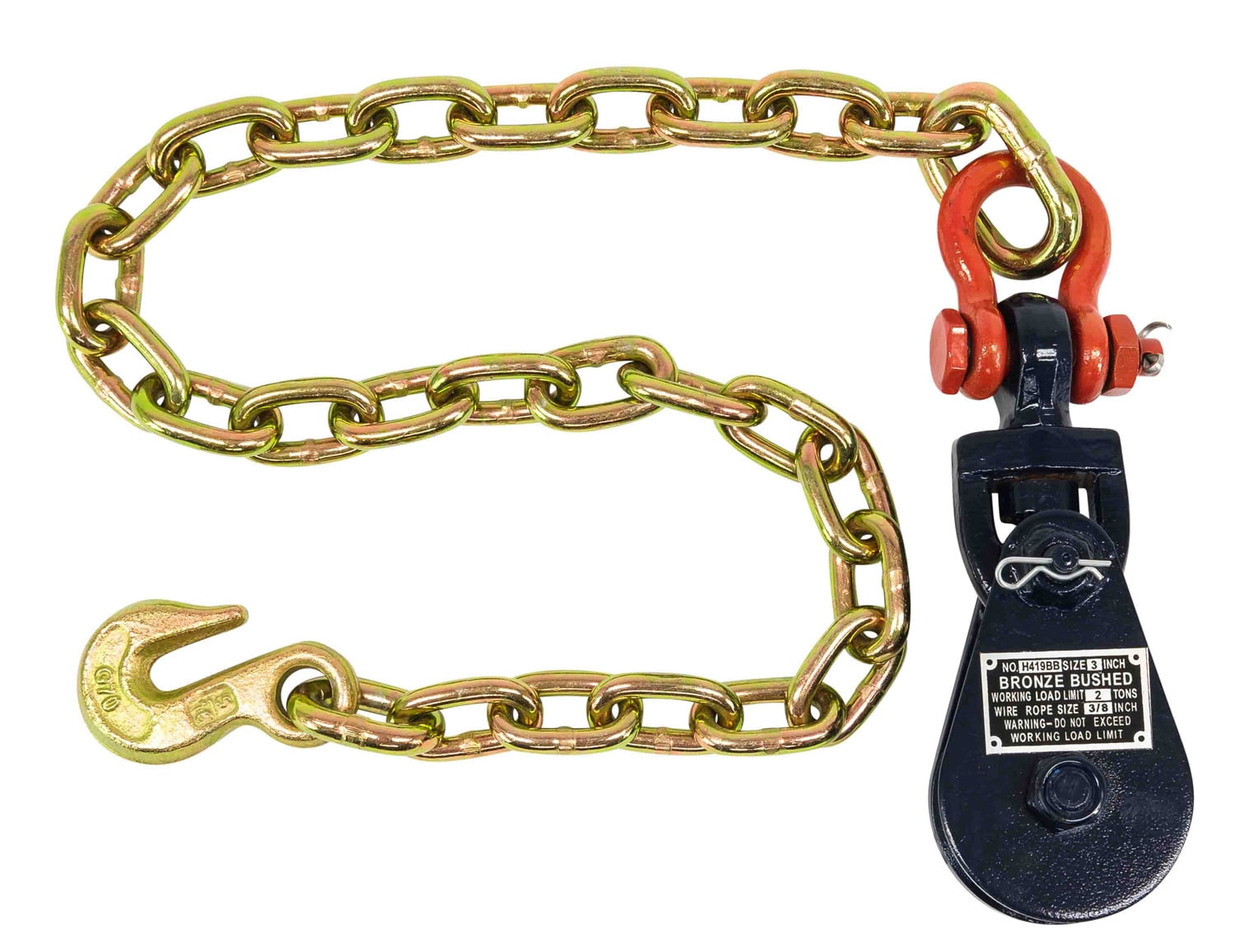 Mytee Products 2 Ton Snatch Block w/Chain Flatbed Tow Truck