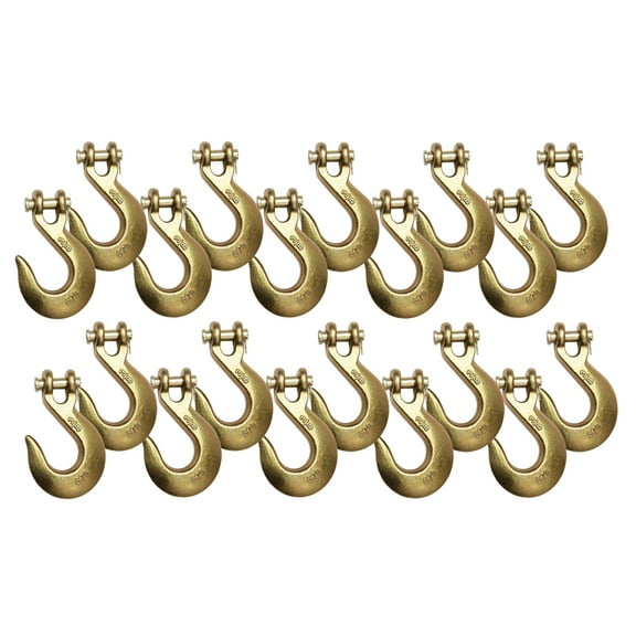Mytee Products (20 Pack) 3/8" Clevis Slip Hook - 6,600 LBS WLL Heavy Duty Grade 70 Tow Chain Hook for Truck Trailer Tie Down