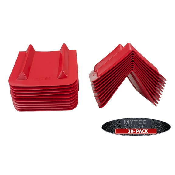 Mytee Products (20 Pack) Red Vee Shaped Corner/V Edge Protector, 12" Flatbed Truck Trailer