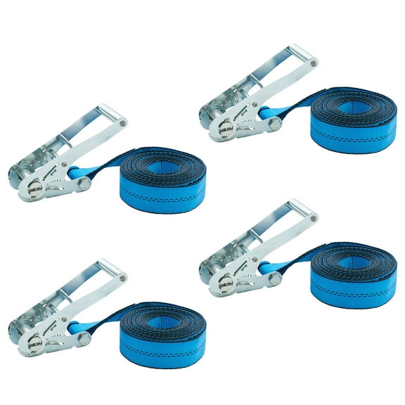 Mytee Products (4 Pack) 2 Inch x 20 Ft Endless Ratchet Straps - Heavy Duty Blue Ratchet Strap 3,333 lbs Working Load Limit - Endless Cargo Straps to Strap Down Pallets, Pipes, Boxes etc