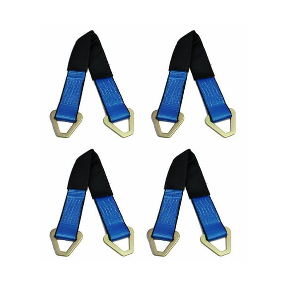 (4 Pack) 24" HD Axle Straps Car Hauler Tow Truck Wrecker Wheel Tie Down Strap