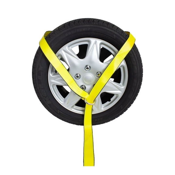 (4 Pack) 2"x12' Winch Lasso Strap w/ "O" Ring Auto Tow Tie Down Wheel Net