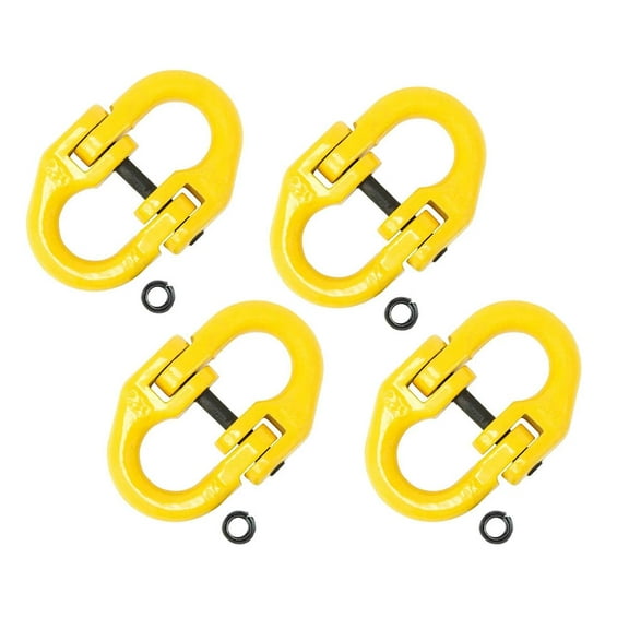 Mytee Products (4 Pack) 3/8" Grade 80 Forged Alloy Steel Coupling Link, HammerLock, 7100 lbs Working Load Limit | Heavy Duty G80 Connecting HammerLink