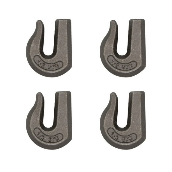 Mytee Products (4 Pack) G70 1/2" Weld On Chain Grab Hooks - 11300 lbs WLL Forged Chain Hook for Truck Tractor Flatbed - Heavy Duty Weldable Grab Hooks for Rigging/Forklift Trailer