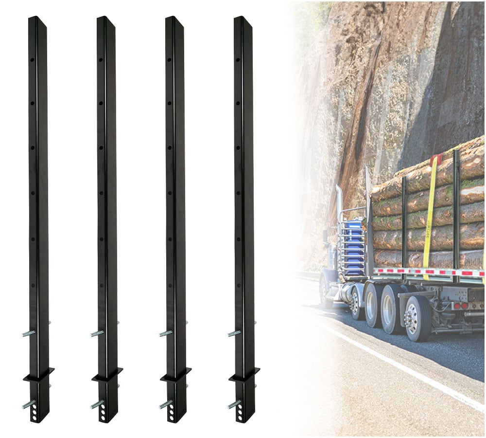 54" Adjustable C Channel Pipe Stake for Flatbed Trailer Hauler (4 Pack)