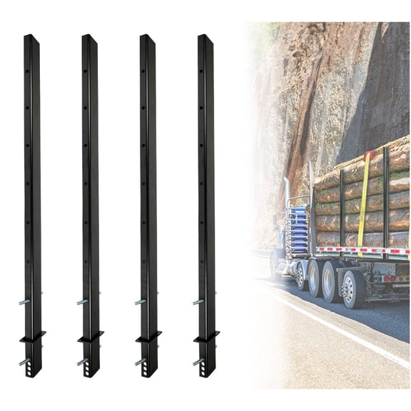 54" Adjustable C Channel Pipe Stake for Flatbed Trailer Hauler (4 Pack)