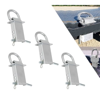 AYMMIC Black 4Pack X Recessed Tie Down D-Rings Anchor, 6,000 lb. Capacity, with Backing Support Plates, for Flatbed Trailer/Truck, Great for Securing