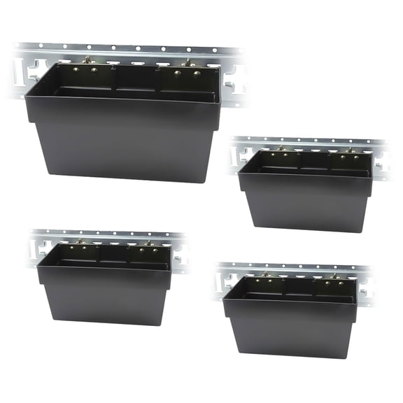 Mytee Products 4 Pack Heavy Duty E-Track Storage Bin for E-Track Systems - Large E-Track Basket Organizer for Trucks, Enclosed Trailer, Garage, Vehicles - E-Track Accessories for Enclosed Trailer
