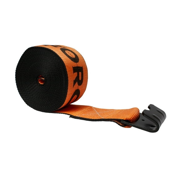 Mytee Products Kinedyne K Force Winch Straps 4" x 30' Orange Heavy Duty Tie Down w/ Flat Hooks WLL# 6670 lbs | 4 Inch Cargo Control for Flatbed Truck Utility Trailer (1 - Pack)