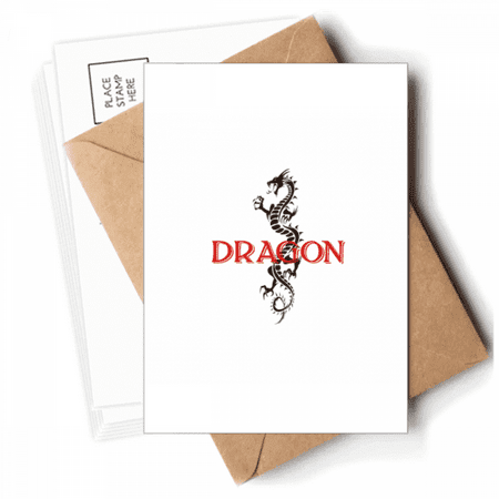 Myth Dragon Eastern Western Animals Postcards Envelopes Blank Note Cards Mailing