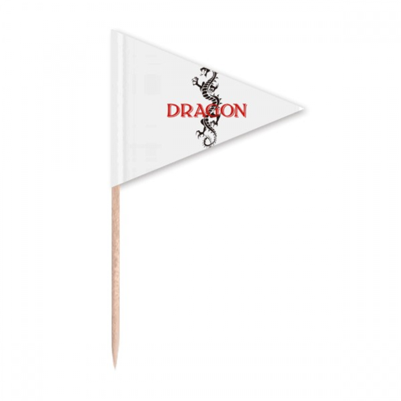 Myth Dragon Eastern Western Animals Toothpick Triangle Cupcake Toppers Flag