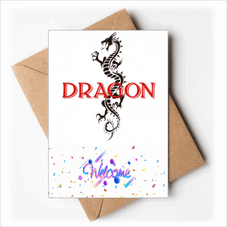 Myth Dragon Eastern Western Animals Welcome Back Greeting Cards Envelopes Blank