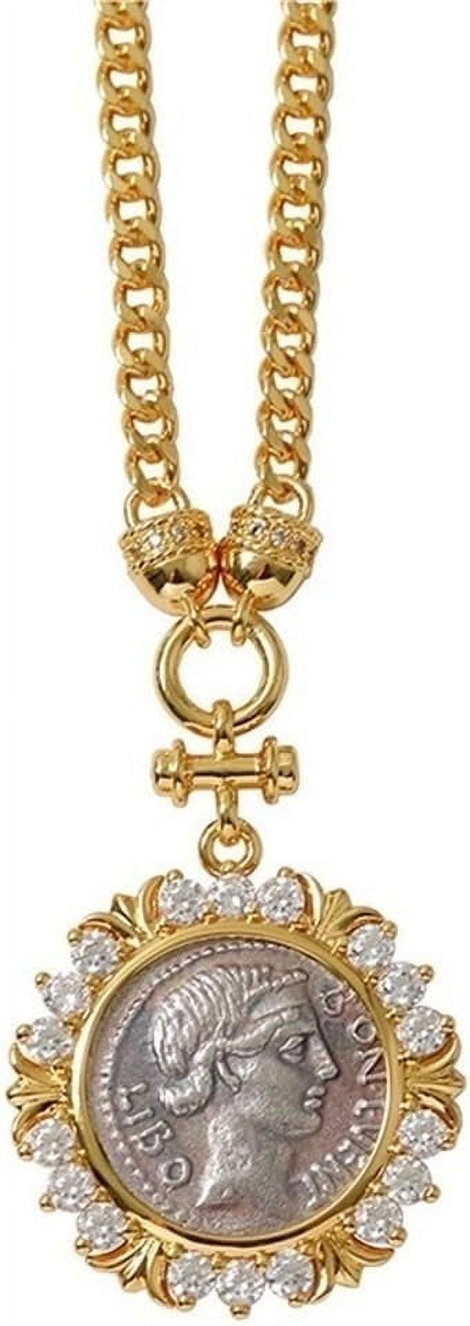 Myth Lady Coin Medallion Necklace,Medal Antique Coin Cubic Zirconia ...