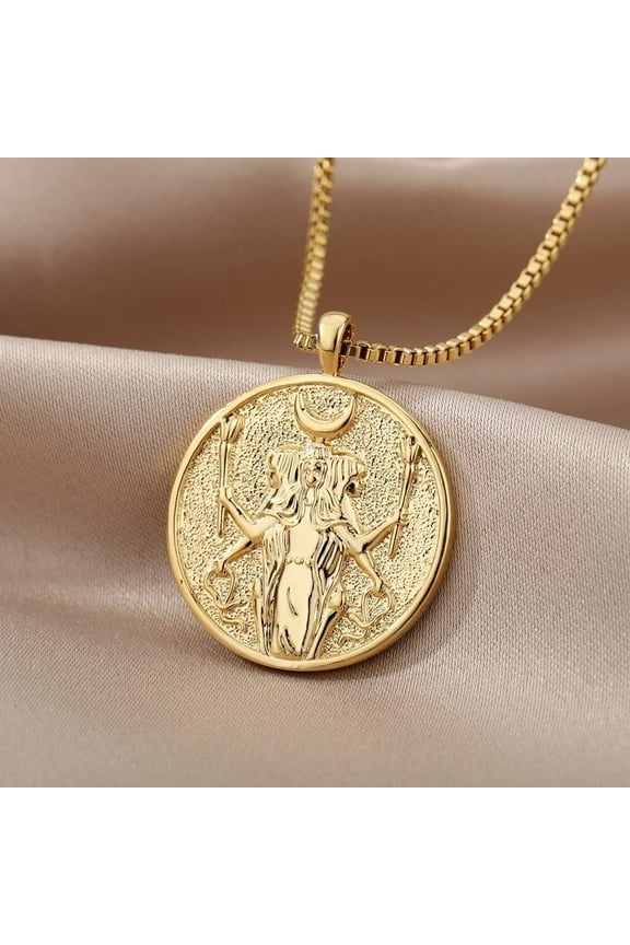 Myth Medal Necklace,Miraculous Medallion Queen Necklace For Women