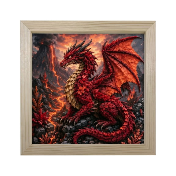 Mythic Dragon 3D Fabric Poke Art Kit for Adults with Pre-Cut Squares, DIY Dragon Fabric Poke Craft Kit Christmas Gifts for Dragon Fans & Lovers