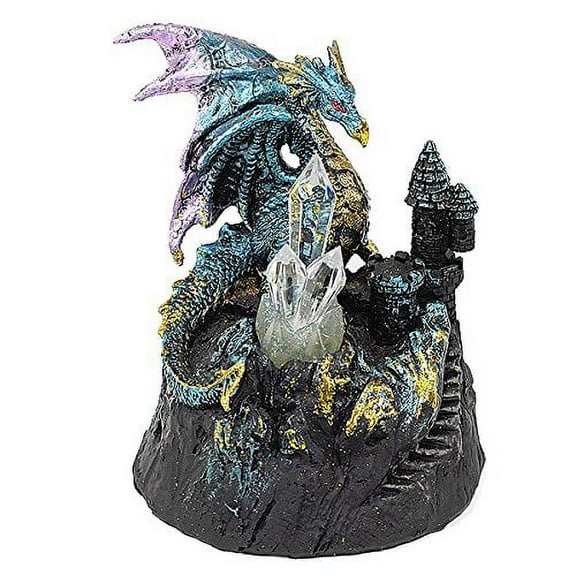 Mythical 5" Blue Western Dragon Crystal Color Change Nightstand Desk Light Halloween Mrdieval Magical Party Home Decor Gifts