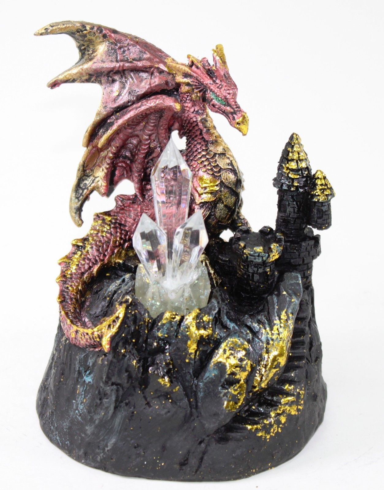 Mythical 5" Pink Western Dragon Crystal Color Change Nightstand Desk Light Medieval Party Home Decor Gift