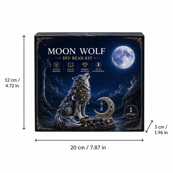 Mythical Animal DIY Bead Kit, 3D Beaded Mythical Animal Making Kit, Plastic Beads Embroidery Craft Suitable for All Skill Levels (Wolf)