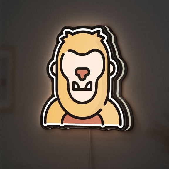 Mythical Bigfoot 3D Novelty Light Box, Folklore-Inspired Creature Lamp for Fantasy Fans and Legendary Theme Rooms (Width 12 inch, 30cm)