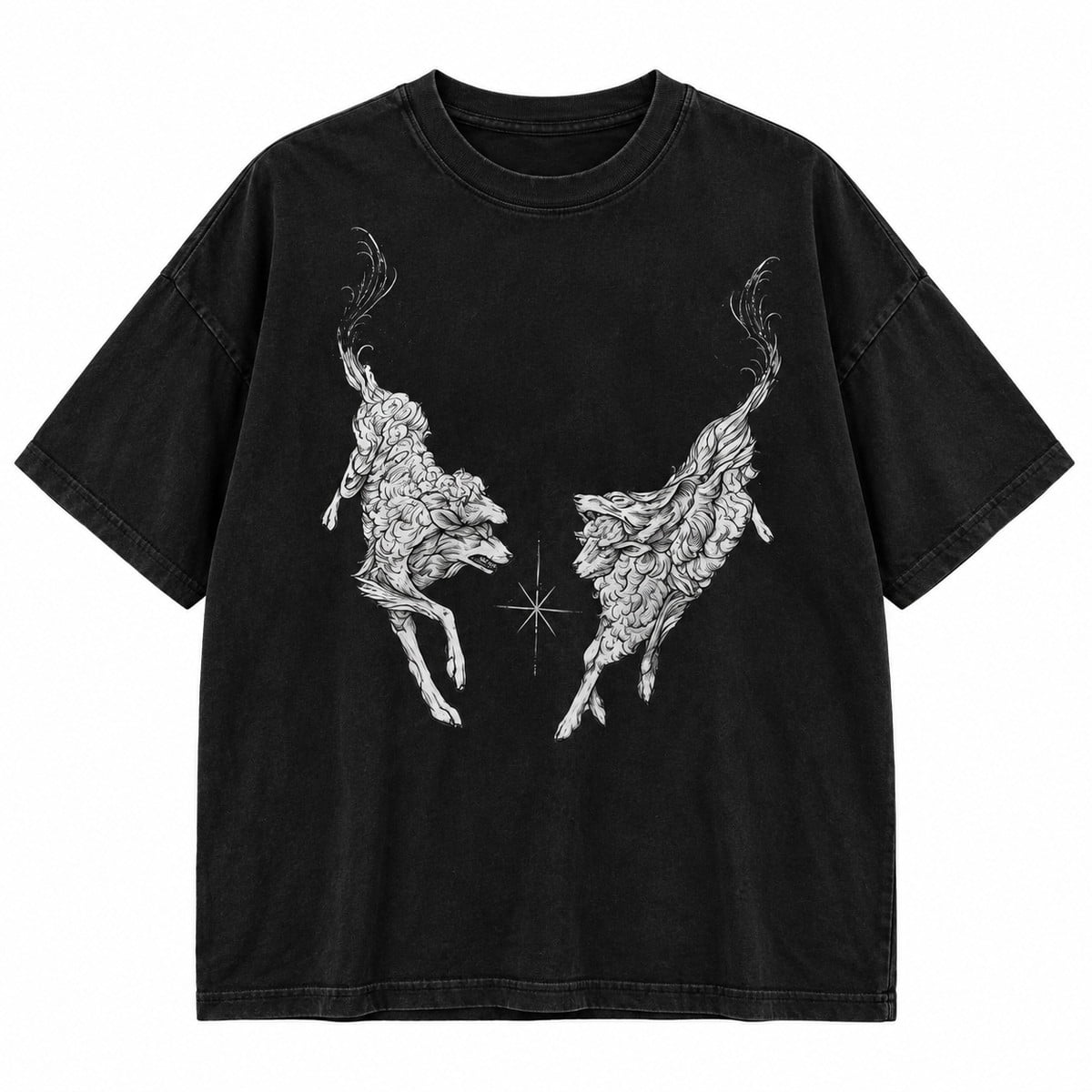 Mythical Deer Medieval Bestiary Gothic Renaissance Engraving T-Shirt ...