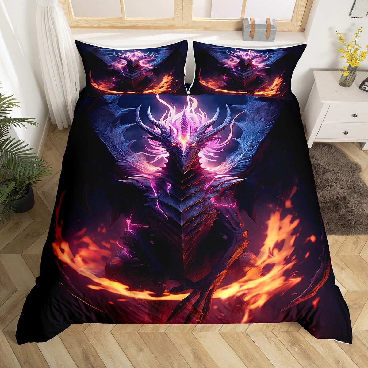 Mythical Dragon Bedding Set 3D Dragon Duvet Cover Dragon Themed Gifts