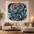 thumbnail image 1 of Mythical Hippocampus Creature with Head Horse Body, Serene Japanese Inspired for Japanese Art Lovers, Wall Decor, Graduation Gift, Tapestry Wall Hanging for Dorm and Living Room, 1 of 7