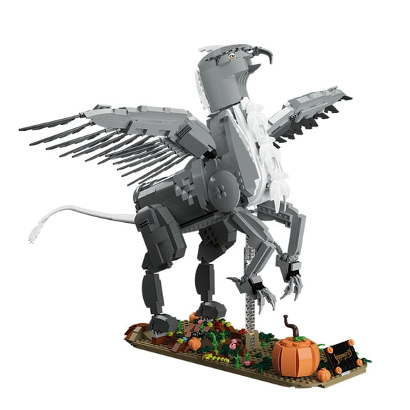 Mythical Hippogriff Creature Building Blocks Set, 1548 PCS Fantasy Winged Beast Model, Posable Hybrid Animal Building Kit with Jungle Pumpkin Display Base for Adult Collectors