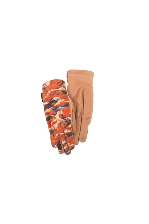 Mythical Mares Sueded Touchscreen Gloves - Multi/Brown