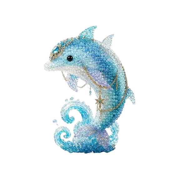 Mythical Ocean Beaded Animal Craft Kit - DIY 3D Sea Creatures Sculpture, Creative Handmade Figurine for Desk Shelf Decor, Fun STEM Activity for Teens & Adults, Unique Nautical Gift Ornament